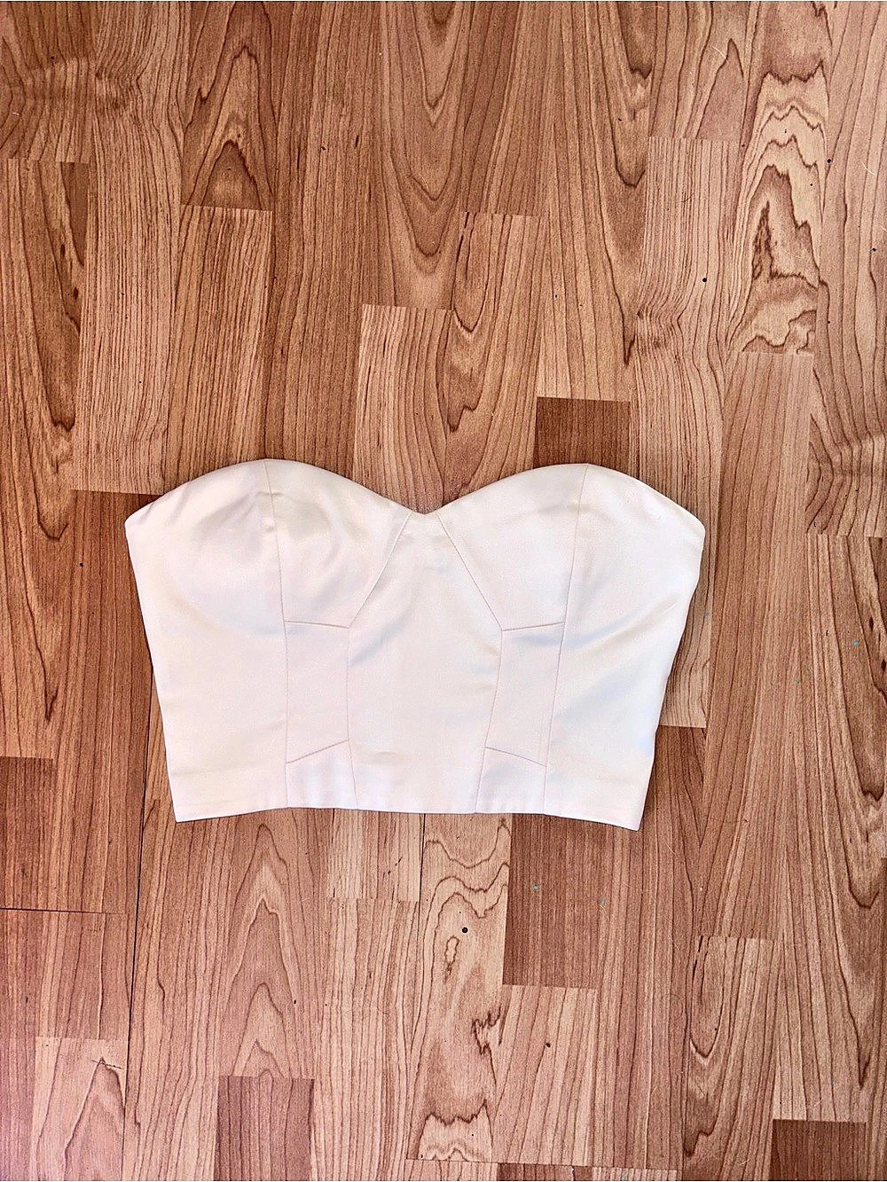 White Strapless Corset Crop Top